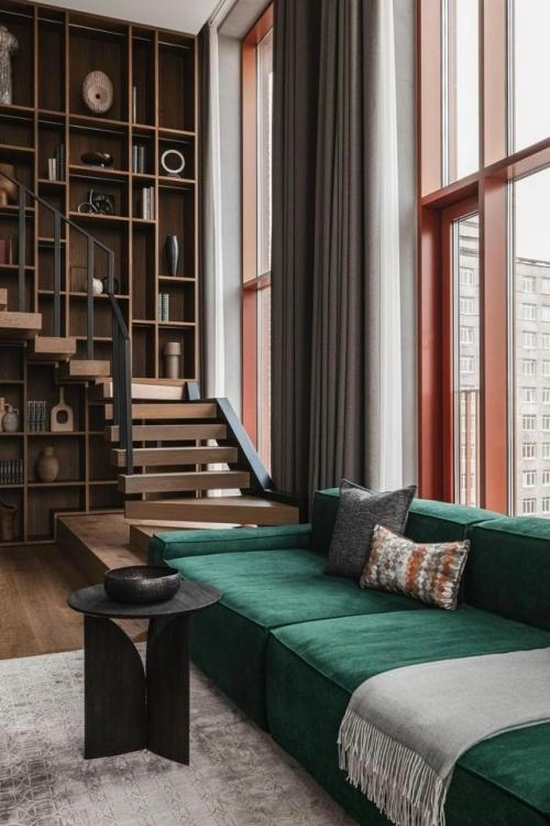 Этот реализованный интерьер квартиры создан специально для любителей музыки. 03