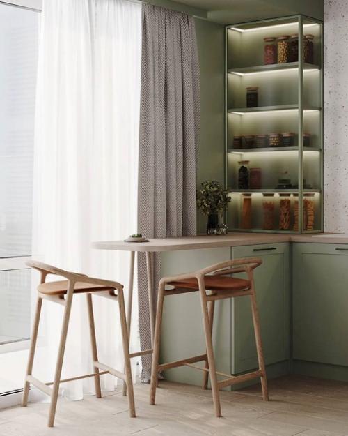 Проект кухни - гостиной, лоджии и коридора, площадью 30 кв. 02