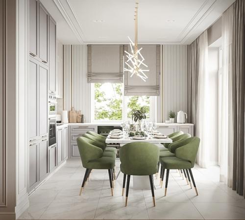 Стильная кухня в загородном доме. 02