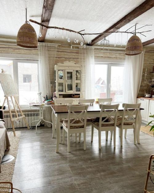 Просторная кухня - гостиная в частном доме. 04