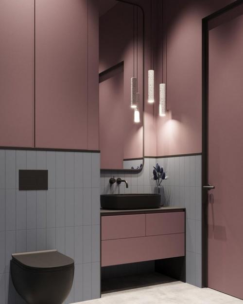 Ванная комната в стильном цветовом сочетании. 02