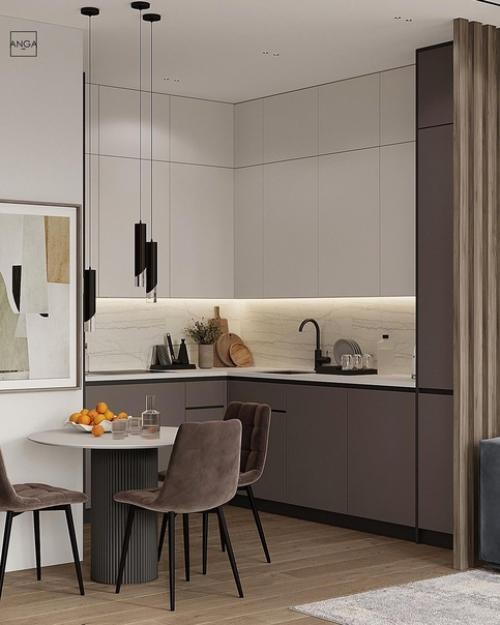 Потрясающая кухня - гостиная, площадью 15 кв. 02