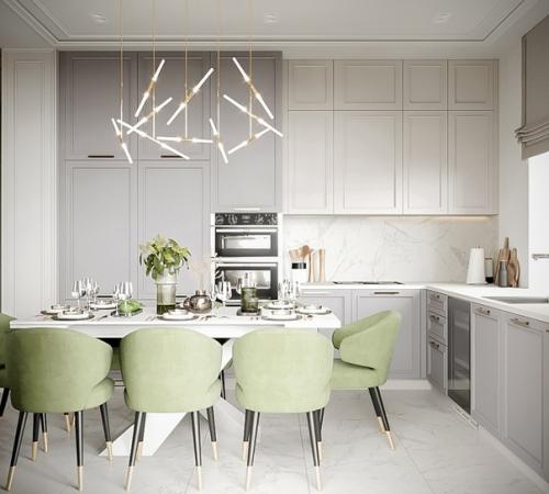 Стильная кухня в загородном доме. 04