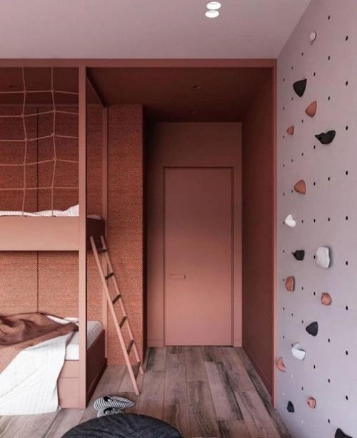 Дизайн в спокойных, нейтральных тонах с необычным оформлением спальных мест! 01