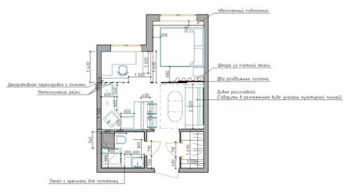 Дизайн - проект квартиры - студии, площадью - 28 кв. 08