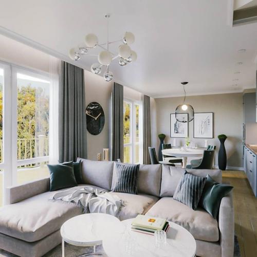 Дизайн кухни - гостиной в частном доме. 08