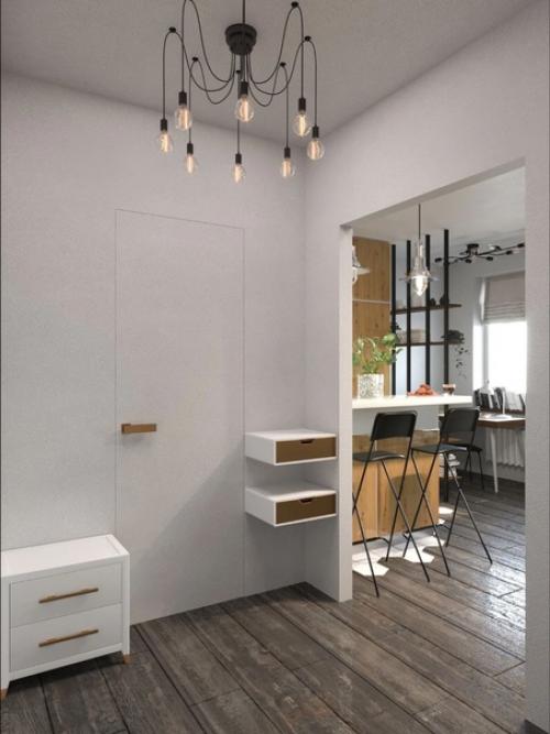 Дизайн - проект квартиры - студии, площадью - 28 кв. 06