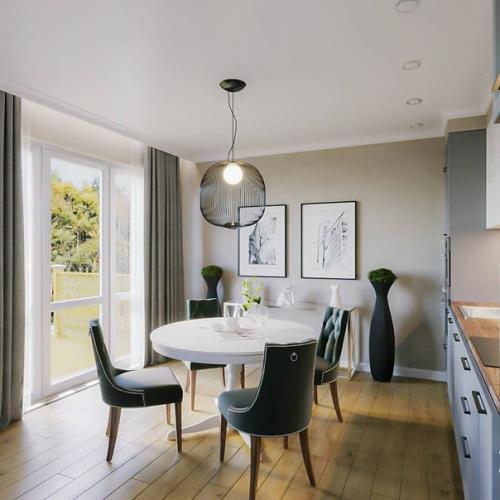 Дизайн кухни - гостиной в частном доме. 04