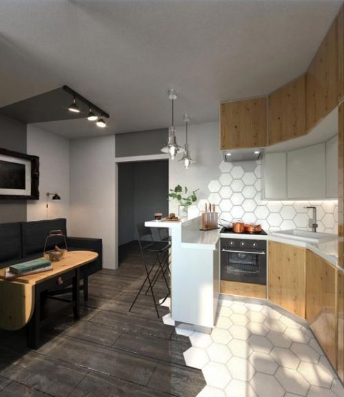 Дизайн - проект квартиры - студии, площадью - 28 кв. 01