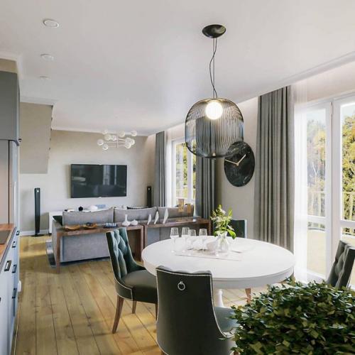 Дизайн кухни - гостиной в частном доме. 01