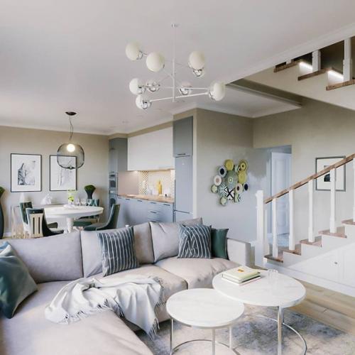 Дизайн кухни - гостиной в частном доме. 05