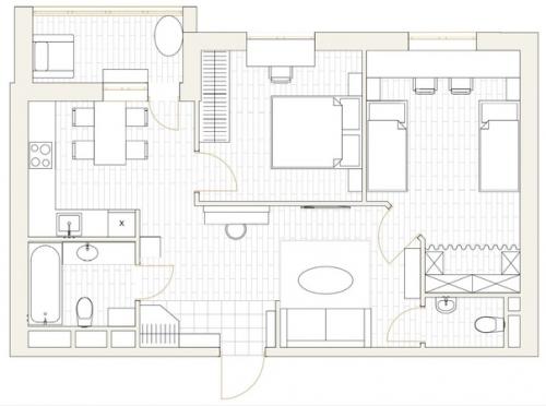 Яркая квартира, площадью - 65 кв. 09