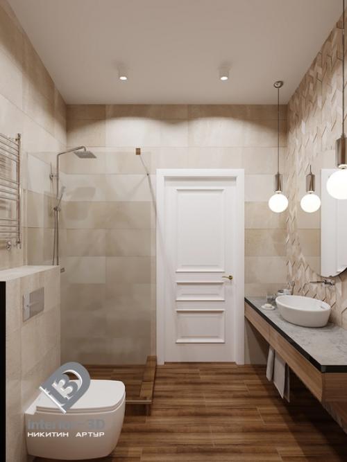 Проект ванной комнаты в таунхаусе в ЖК Каскад Парк. 03