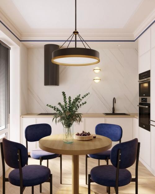 Однокомнатная квартира с изолированной кухней и гардеробной в спальне. 01