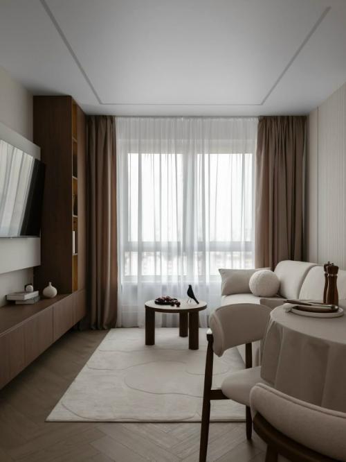 Прекрасный интерьер небольшой квартиры, где каждый метр продуман так, чтобы создавать гармонию, уют и ощущение завершённости. 04