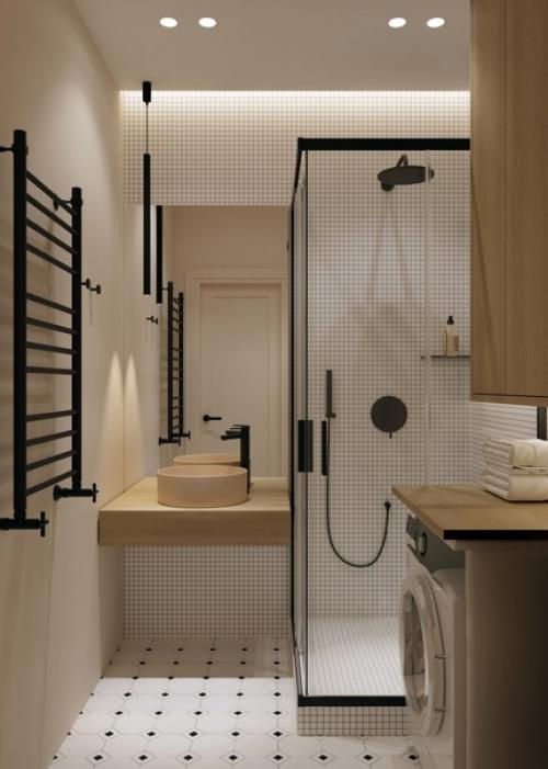 Однокомнатная квартира с изолированной кухней и гардеробной в спальне. 06