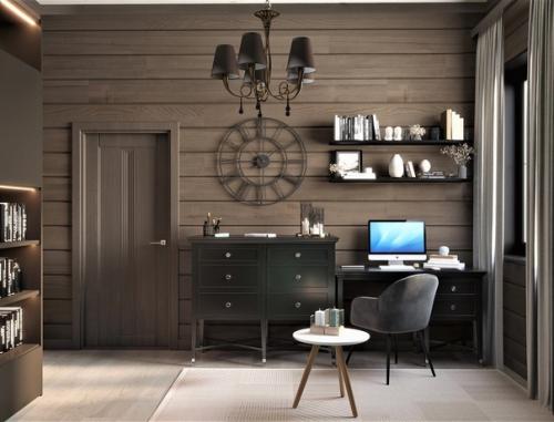 Домашний кабинет в загородном доме. 02