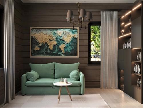 Домашний кабинет в загородном доме.