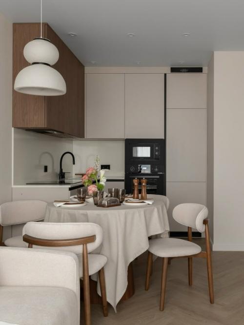 Прекрасный интерьер небольшой квартиры, где каждый метр продуман так, чтобы создавать гармонию, уют и ощущение завершённости. 07