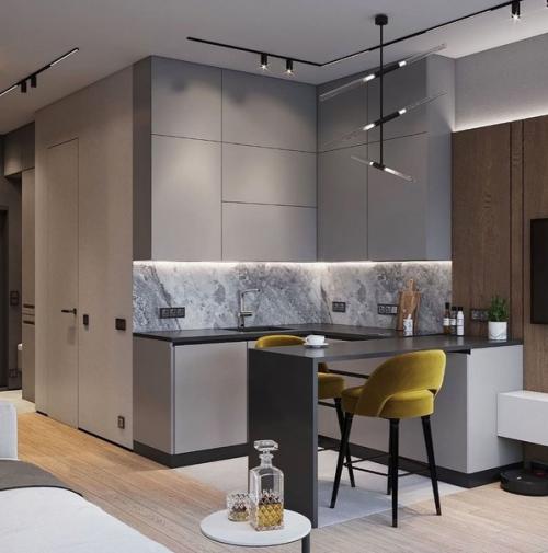 Современная кухня - гостиная. 01