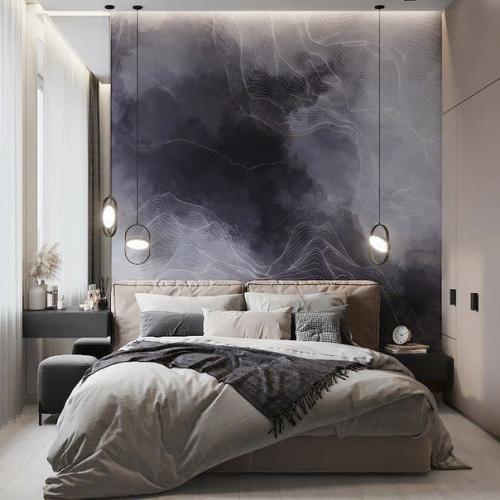 6 вариантов обоев за изголовьем кровати для заказчика. 01