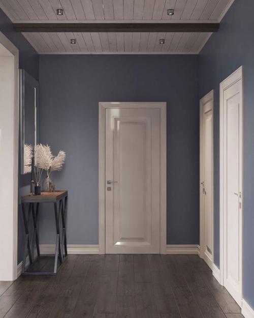 Нежная и аккуратная прихожая в загородном доме. 03