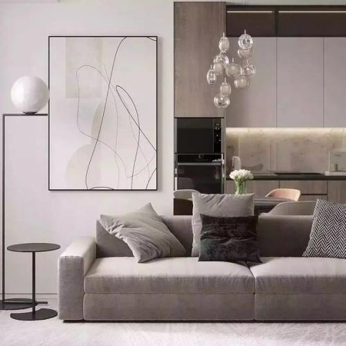 Интерьер кухни - гостиной, площадью 26 кв. 05