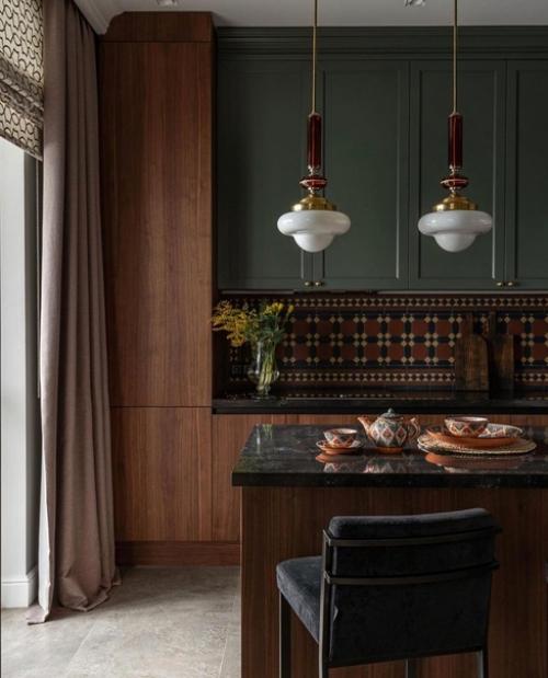 Кухня - гостиная. Красивый, уютный и атмосферный интерьер, который хочется рассмотреть подробнее. 01