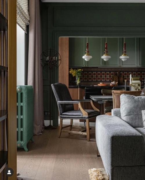 Кухня - гостиная. Красивый, уютный и атмосферный интерьер, который хочется рассмотреть подробнее. 02