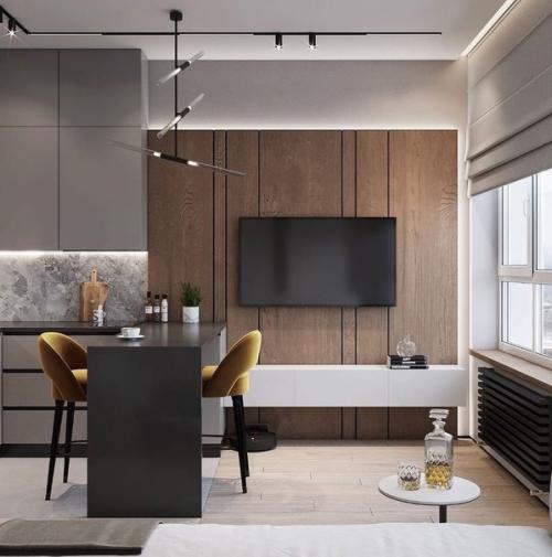 Современная кухня - гостиная. 06