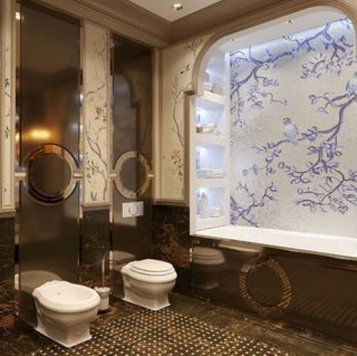 Изящная ванная комната в квартире. 02