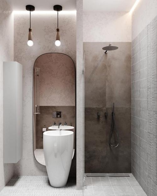 Визуализация стильной ванной комнаты.