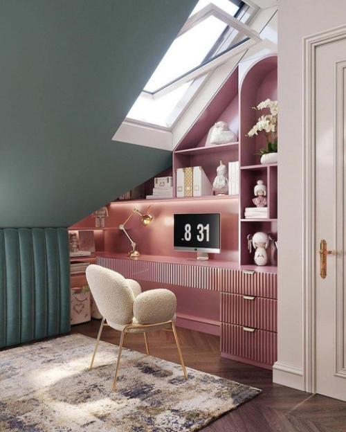 Детская комната на мансарде в загородном доме. 01