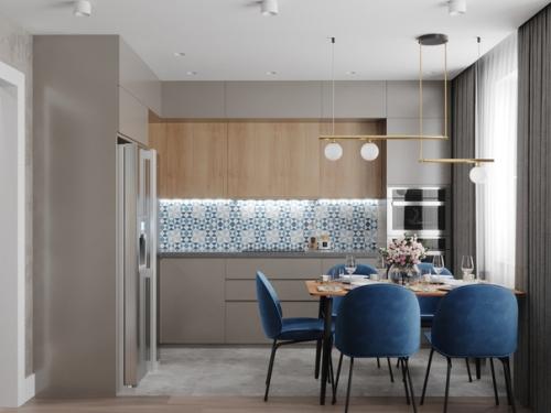 Чудесная кухня - гостиная от дизайнера Юлии шестовой. 01