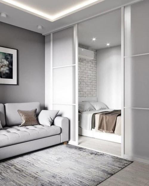 Современная квартира:  Гостиная 8 м 2, спальня 8 м 2, кухня 11, 2 м 2. 03