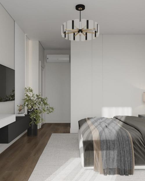 Шикарная спальня. Чистый интерьер, без обилия пестрого текстиля и обоев. 04