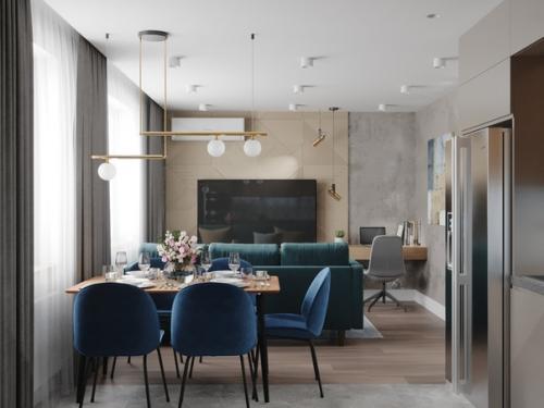 Чудесная кухня - гостиная от дизайнера Юлии шестовой. 03