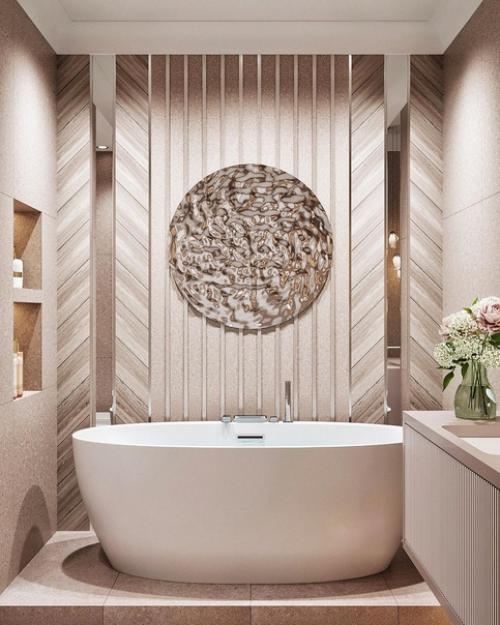 Светлая и просторная ванная комната.