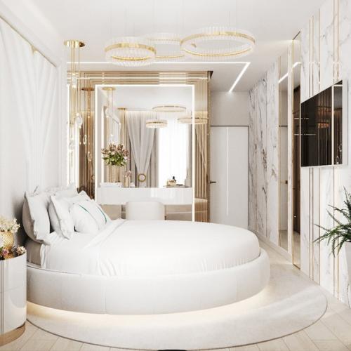 Проект спальни в светлых тонах. 02