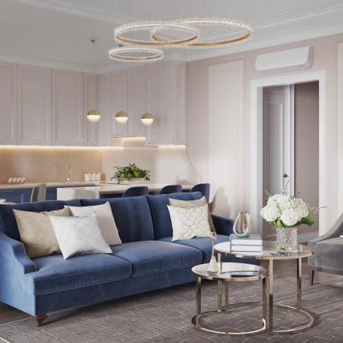 Кухня - гостиная в стиле - современная классика. 01