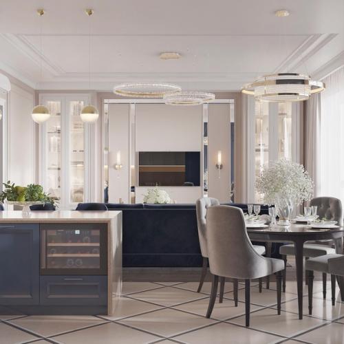 Кухня - гостиная в стиле - современная классика. 05