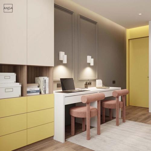 Детская комната площадью 13, 5 м 2 для двух деток. 02