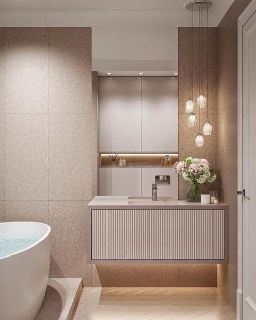 Светлая и просторная ванная комната. 02