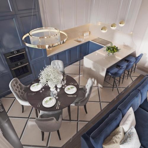 Кухня - гостиная в стиле - современная классика. 04