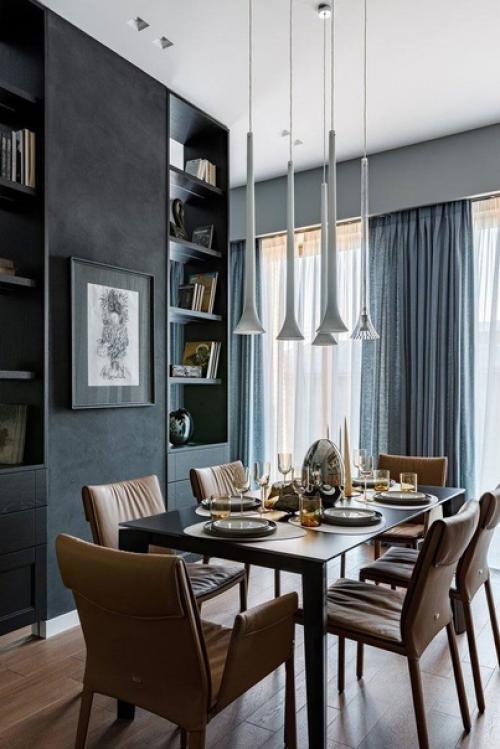 Интерьер 3-х комнатной квартиры в серых тонах с крутыми дизайнерскими решениями. 03