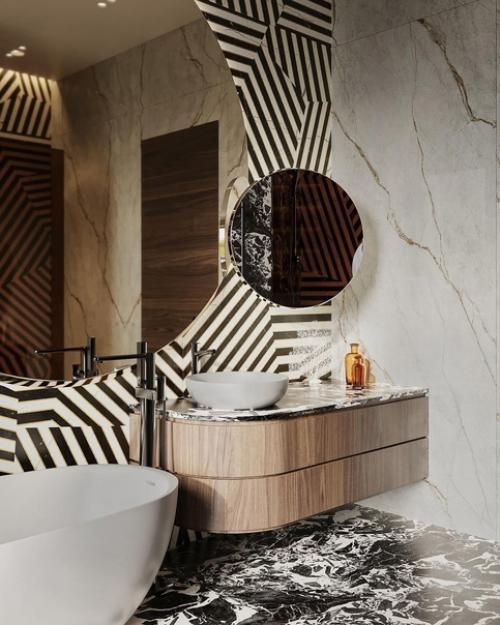 Ванная комната в загородном доме.