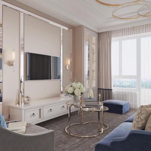 Кухня - гостиная в стиле - современная классика. 02