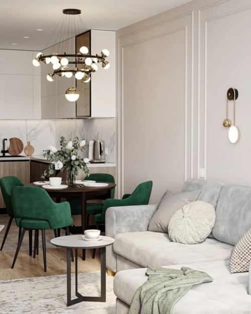 Кухня - гостиная площадью 21 кв.