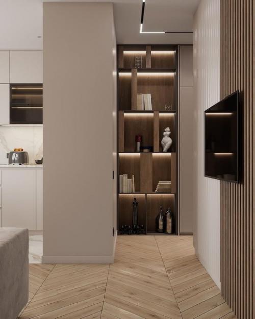 Кухня в нейтральной гамме, площадью - площадью 17 м 2. 03