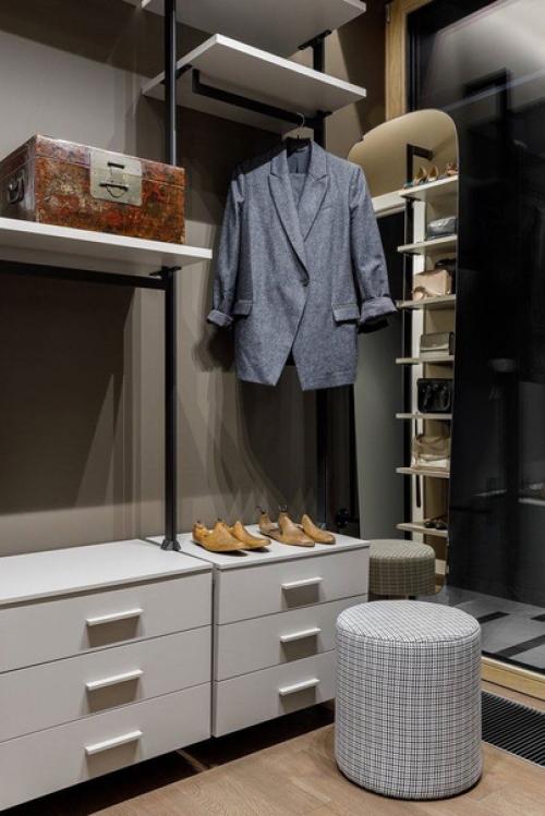 Интерьер 3-х комнатной квартиры в серых тонах с крутыми дизайнерскими решениями. 02